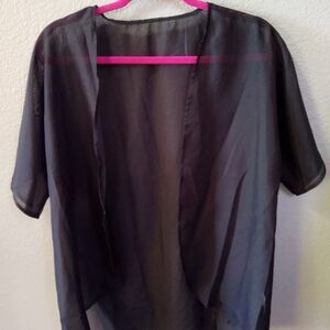 Elegant Sheer Black Kimono Cardigan